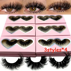 12 pairs mink Eyelashes